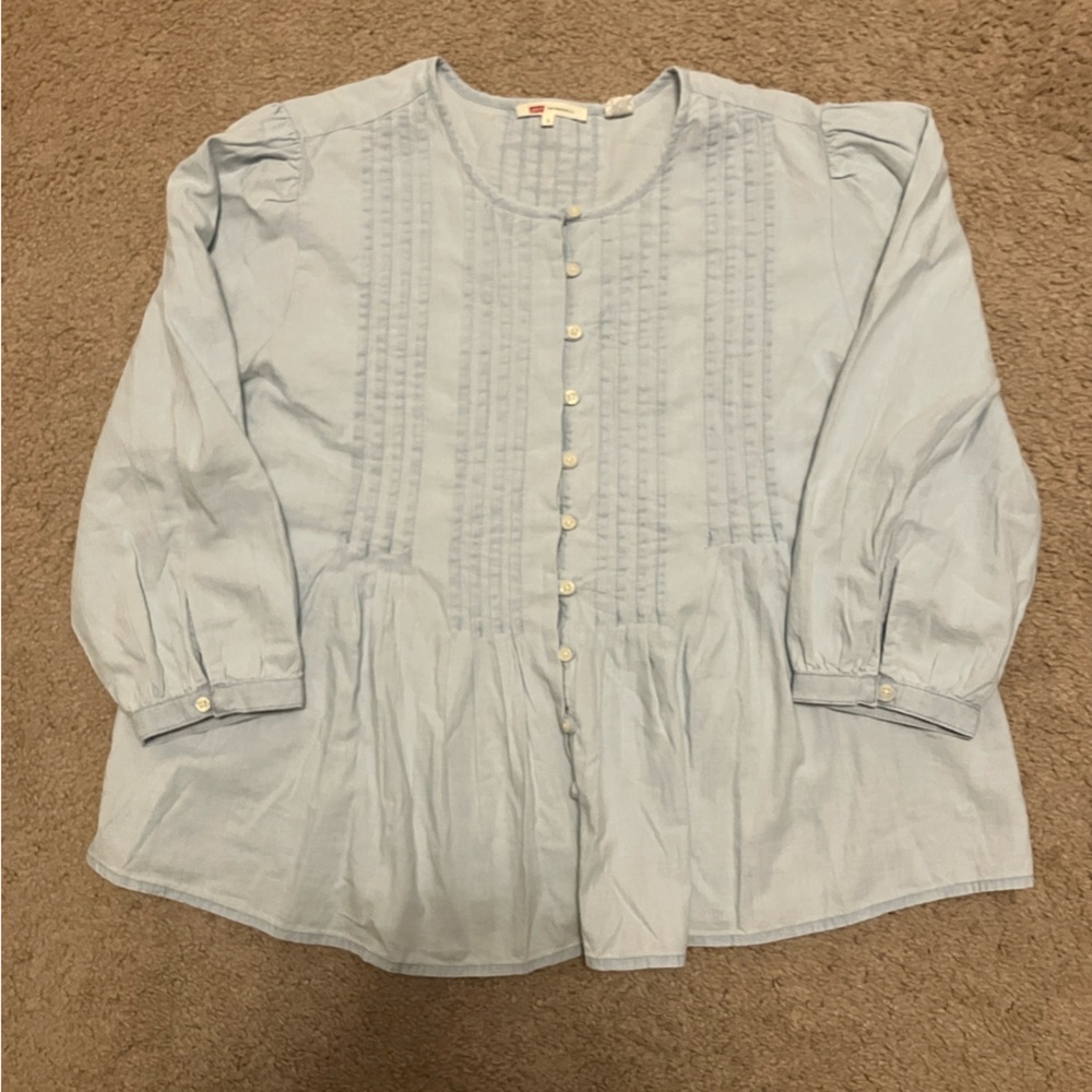 Levi's Light Blue Button Down Blouse - image 1